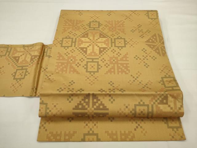 平和屋着物◎つけ帯　蜀江花文　正絹　逸品　AABJ6875pf