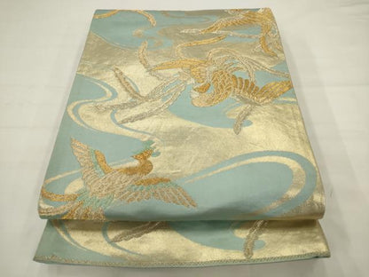 平和屋着物◎六通柄袋帯　鳳凰　金糸　正絹　逸品　AABJ6880pf