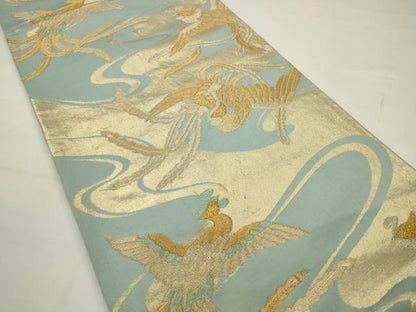 平和屋着物◎六通柄袋帯　鳳凰　金糸　正絹　逸品　AABJ6880pf