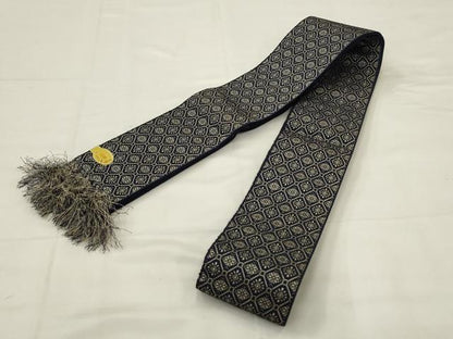 平和屋着物●男性　本場筑前博多織　角帯　蜀江花文　正絹　逸品　AABJ6906pf
