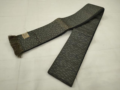 平和屋着物●男性　本場筑前博多織　角帯　横段文　正絹　逸品　AABJ6907pf