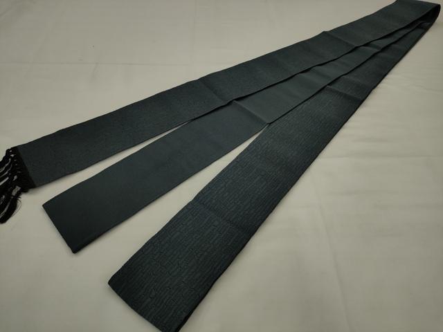 平和屋着物●男性　本場筑前博多織　角帯　茶染　翔　共箱付き　正絹　逸品　AABJ6909pf