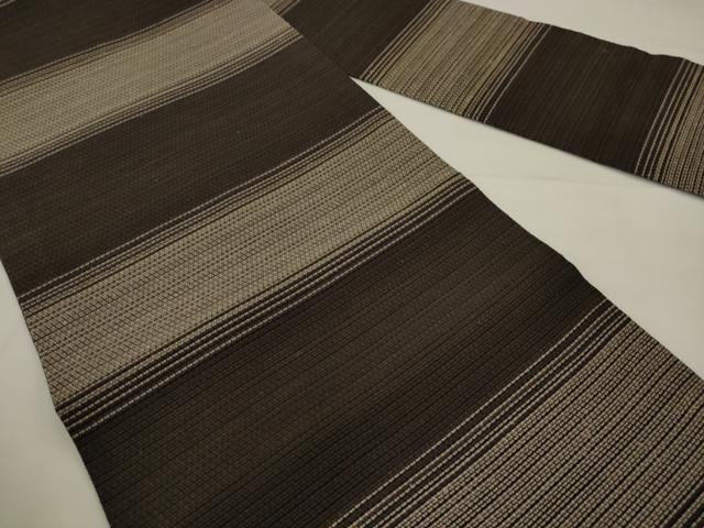 平和屋着物●全通柄九寸名古屋帯　横段文　正絹　逸品　AABJ6910pf