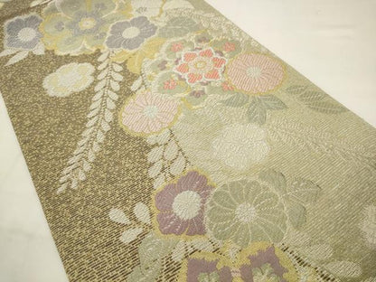 平和屋着物●京の名工　染匠越後屋通博　六通柄袋帯　辻が花　宮廷染　金銀糸　正絹　逸品　AABJ6911pf