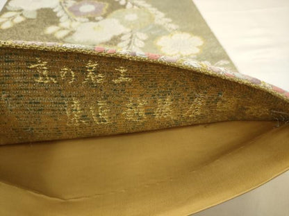 平和屋着物●京の名工　染匠越後屋通博　六通柄袋帯　辻が花　宮廷染　金銀糸　正絹　逸品　AABJ6911pf