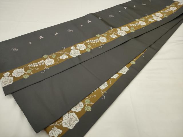 平和屋着物●六通柄　本袋帯　草花間道　正絹　逸品　AABJ6919pf