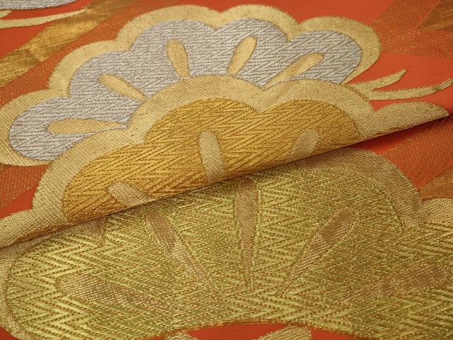 平和屋着物●西陣　川島織物　六通柄　本袋帯　松皮菱松文　金銀糸　正絹　逸品　AABJ6922pf