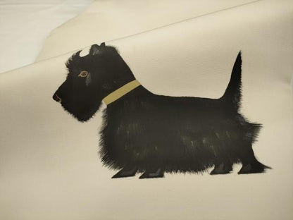 平和屋着物●塩瀬　九寸名古屋帯　犬　正絹　逸品　AABJ6925pf