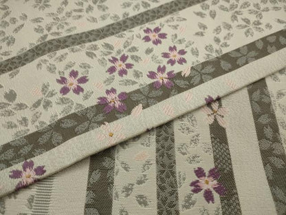 平和屋着物●本場筑前博多織　八寸名古屋帯　舞桜文　ほていや扱い　正絹　逸品　AABJ6934pf
