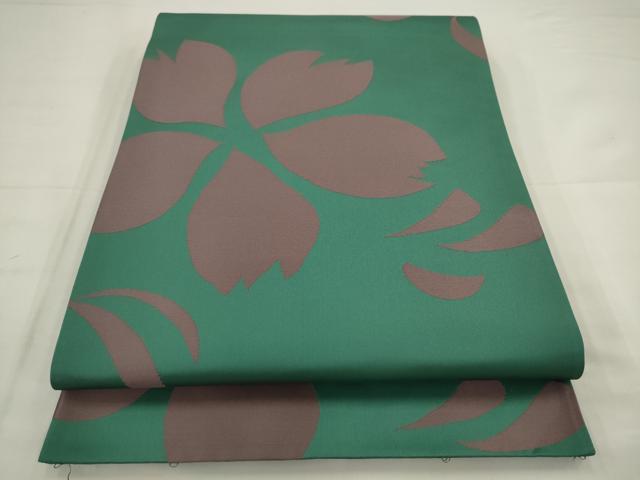 平和屋着物●世界的人形師　辻村寿三郎　ジュサブロー　六通柄袋帯　舞桜文　正絹　逸品　AABJ6947pf