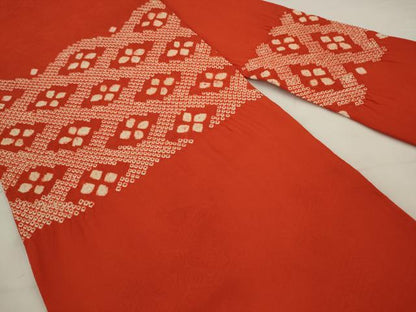 平和屋着物●九寸名古屋帯　総絞り　花菱文　正絹　逸品　AABJ6955pf