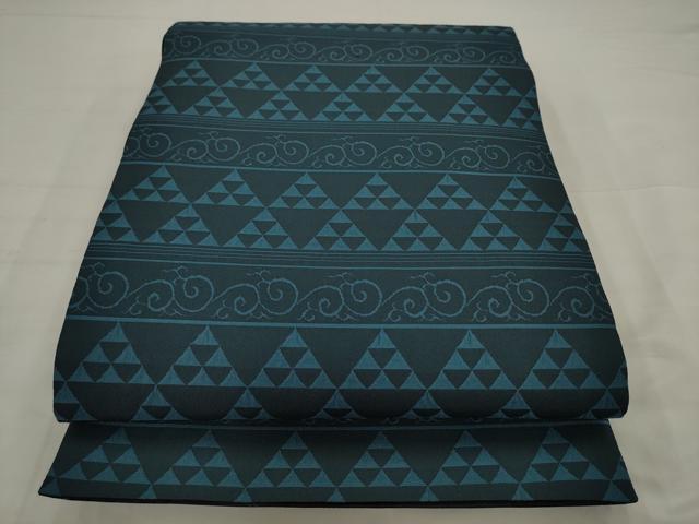 平和屋着物●両面全通柄袋帯　流水花鳥文　正絹　逸品　AABJ6958pf