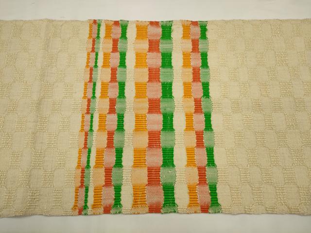 平和屋着物●八寸名古屋帯　めがね織　正絹　逸品　AABJ6963pf