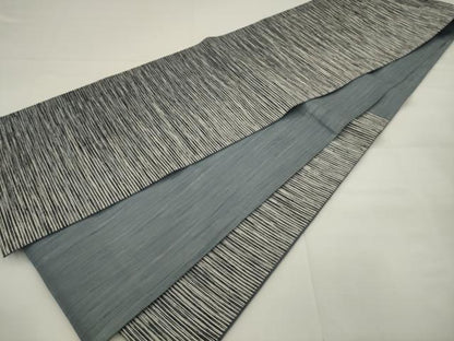 平和屋着物●六通柄袋帯　霞文　銀糸　正絹　逸品　AABJ6973pf