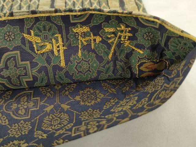 平和屋着物●胡布渡　両面六通柄袋帯　間道　金糸　正絹　逸品　AABJ6977pf