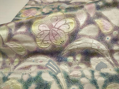 平和屋着物●全通柄袋帯　辻が花　金銀糸　正絹　逸品　AABJ6980pf