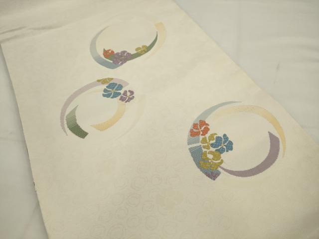 平和屋着物●六通柄京袋帯　花丸文　金糸　正絹　逸品　AABJ6981pf