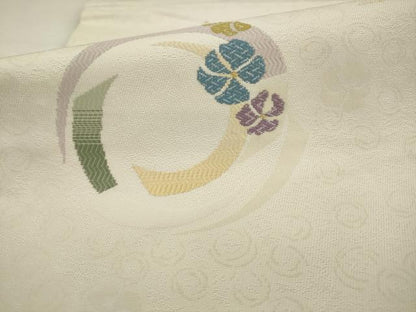 平和屋着物●六通柄京袋帯　花丸文　金糸　正絹　逸品　AABJ6981pf