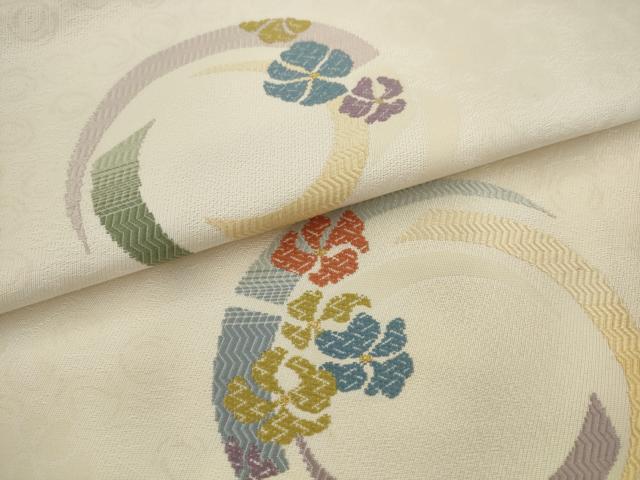 平和屋着物●六通柄京袋帯　花丸文　金糸　正絹　逸品　AABJ6981pf