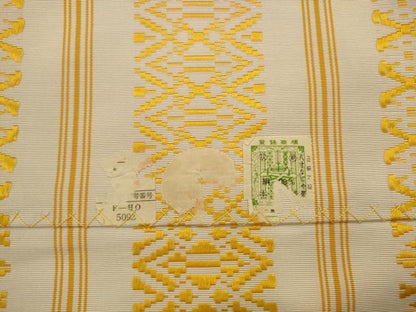 平和屋着物●本場筑前博多織　八寸名古屋帯　間道　証紙付き　正絹　逸品　AABJ6992pf
