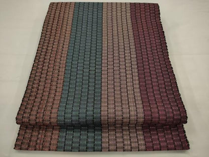 平和屋着物●本場筑前博多織　八寸名古屋帯　間道　正絹　逸品　AABJ6994pf