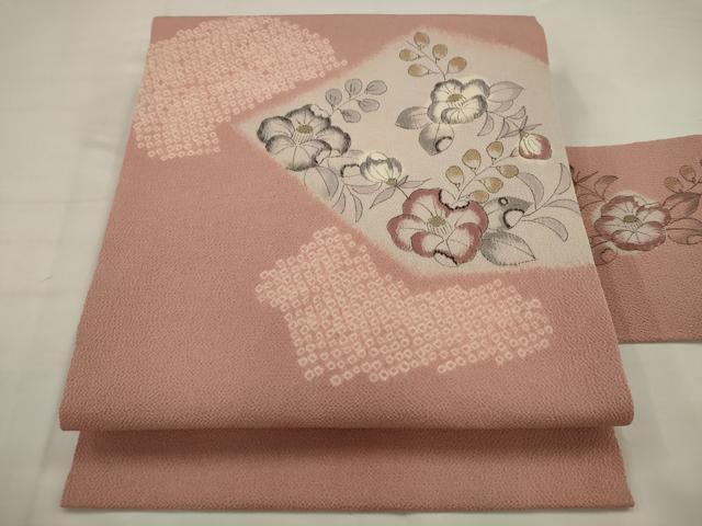 平和屋着物●九寸名古屋帯　辻が花　手描き　絞り　鬼しぼ縮緬　正絹　逸品　AABJ6996pf