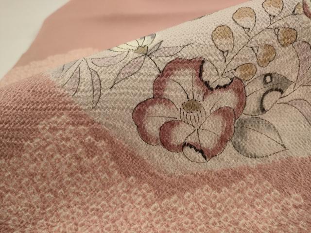 平和屋着物●九寸名古屋帯　辻が花　手描き　絞り　鬼しぼ縮緬　正絹　逸品　AABJ6996pf