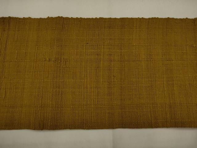 平和屋着物●八寸名古屋帯　紬地　色無地　桑茶色　正絹　逸品　AABJ6999pf