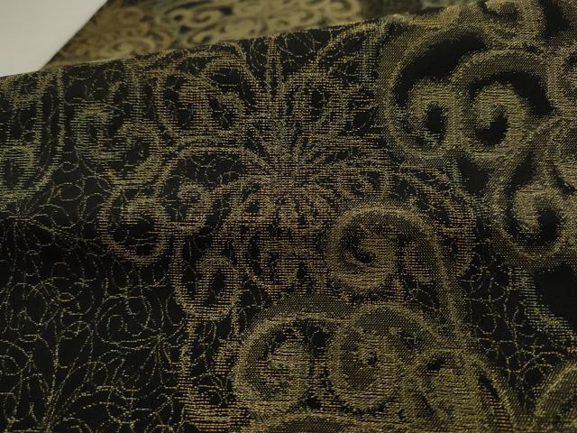 平和屋着物●全通柄九寸名古屋帯　寿光織　飾花文　金糸　正絹　逸品　AABJ7000pf