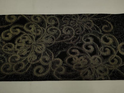 平和屋着物●全通柄九寸名古屋帯　寿光織　飾花文　金糸　正絹　逸品　AABJ7000pf