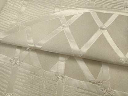 平和屋着物●西陣　紫紘謹製　六通柄袋帯　籬文　銀糸　正絹　逸品　AABJ7004pf