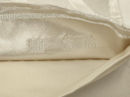 平和屋着物●西陣　紫紘謹製　六通柄袋帯　籬文　銀糸　正絹　逸品　AABJ7004pf