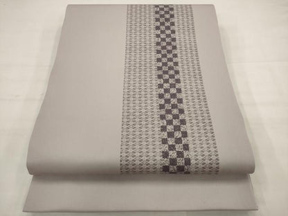 平和屋着物●塩瀬　九寸開き名古屋帯　幾何学文様　正絹　逸品　AABJ7009pf