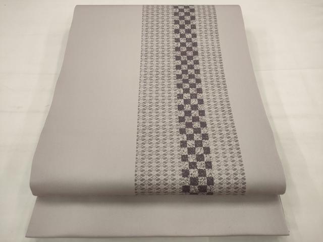 平和屋着物●塩瀬　九寸開き名古屋帯　幾何学文様　正絹　逸品　AABJ7009pf