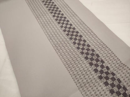 平和屋着物●塩瀬　九寸開き名古屋帯　幾何学文様　正絹　逸品　AABJ7009pf