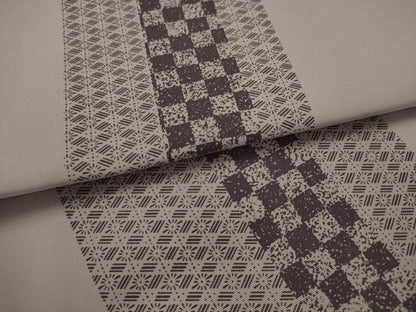 平和屋着物●塩瀬　九寸開き名古屋帯　幾何学文様　正絹　逸品　AABJ7009pf