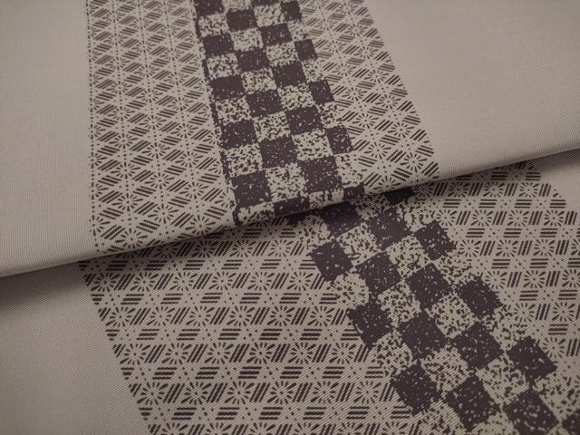 平和屋着物●塩瀬　九寸開き名古屋帯　幾何学文様　正絹　逸品　AABJ7009pf