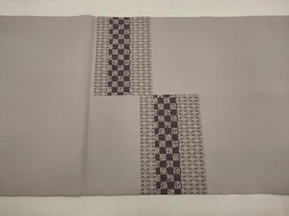 平和屋着物●塩瀬　九寸開き名古屋帯　幾何学文様　正絹　逸品　AABJ7009pf