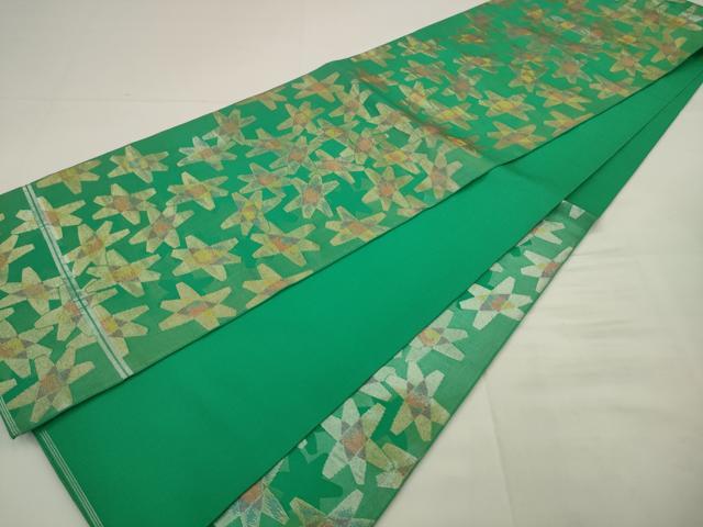 平和屋着物●西陣　川島織物　六通柄　本袋帯　舞花文　銀糸　正絹　逸品　AABJ7011pf