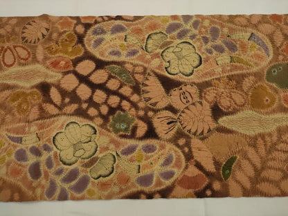 平和屋着物●九寸開き名古屋帯 辻が花 絞り 鬼しぼ縮緬 正絹 逸品 AABJ7012pf