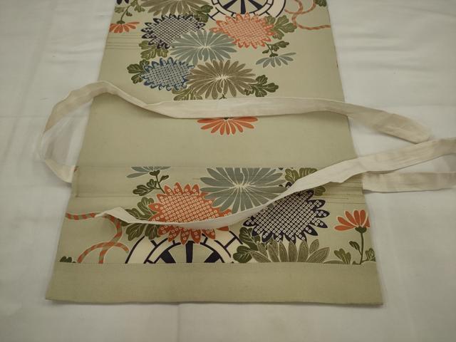 平和屋着物●アンティーク　大正ロマン　つけ帯　駒刺繍　花車文　正絹　逸品　AABJ7017pf