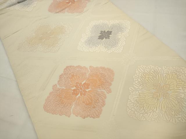 平和屋着物●六通柄袋帯　唐織　花菱文　正絹　逸品　AABJ7025pf