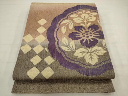 平和屋着物●全通柄袋帯　飾花文　金通し地　正絹　逸品　AABJ7026pf