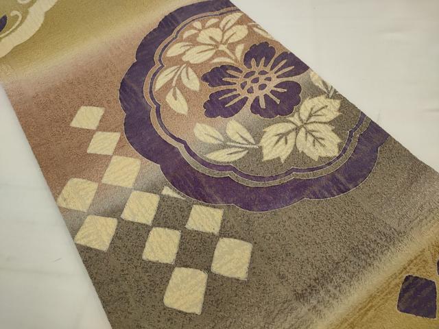 平和屋着物●全通柄袋帯　飾花文　金通し地　正絹　逸品　AABJ7026pf