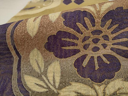 平和屋着物●全通柄袋帯　飾花文　金通し地　正絹　逸品　AABJ7026pf
