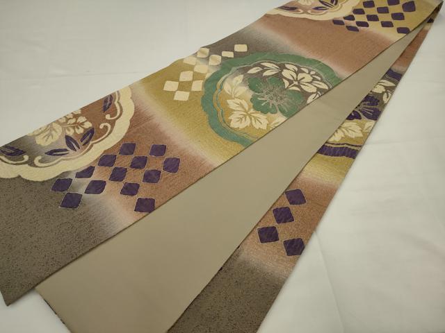 平和屋着物●全通柄袋帯　飾花文　金通し地　正絹　逸品　AABJ7026pf