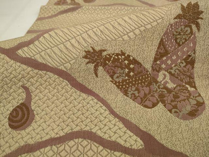 平和屋着物●本場筑前博多織　八寸名古屋帯　成り物　正絹　逸品　AABJ7035pf