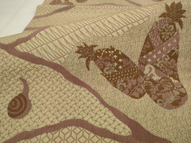 平和屋着物●本場筑前博多織　八寸名古屋帯　成り物　正絹　逸品　AABJ7035pf