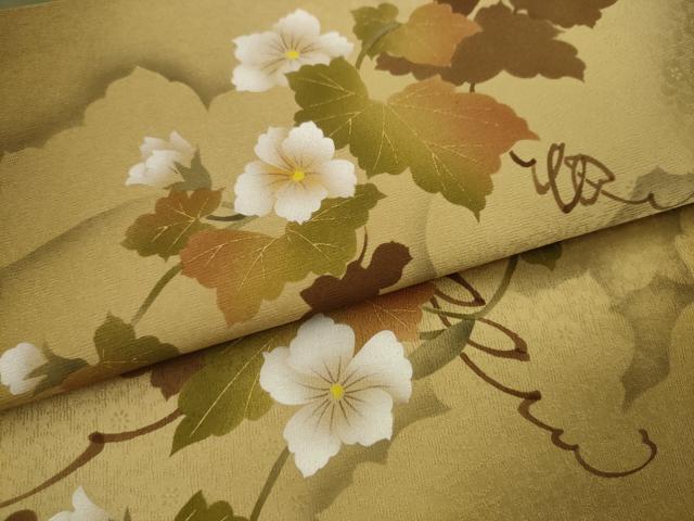 平和屋着物●京の匠日展作家　丹下雄介　太鼓柄袋帯　枝花文　金彩　やまと誂製　正絹　逸品　AABJ7036pf