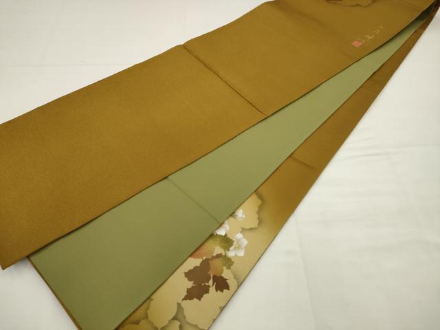 平和屋着物●京の匠日展作家　丹下雄介　太鼓柄袋帯　枝花文　金彩　やまと誂製　正絹　逸品　AABJ7036pf